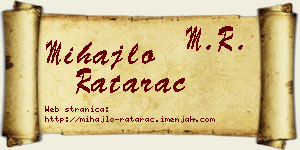 Mihajlo Ratarac vizit kartica